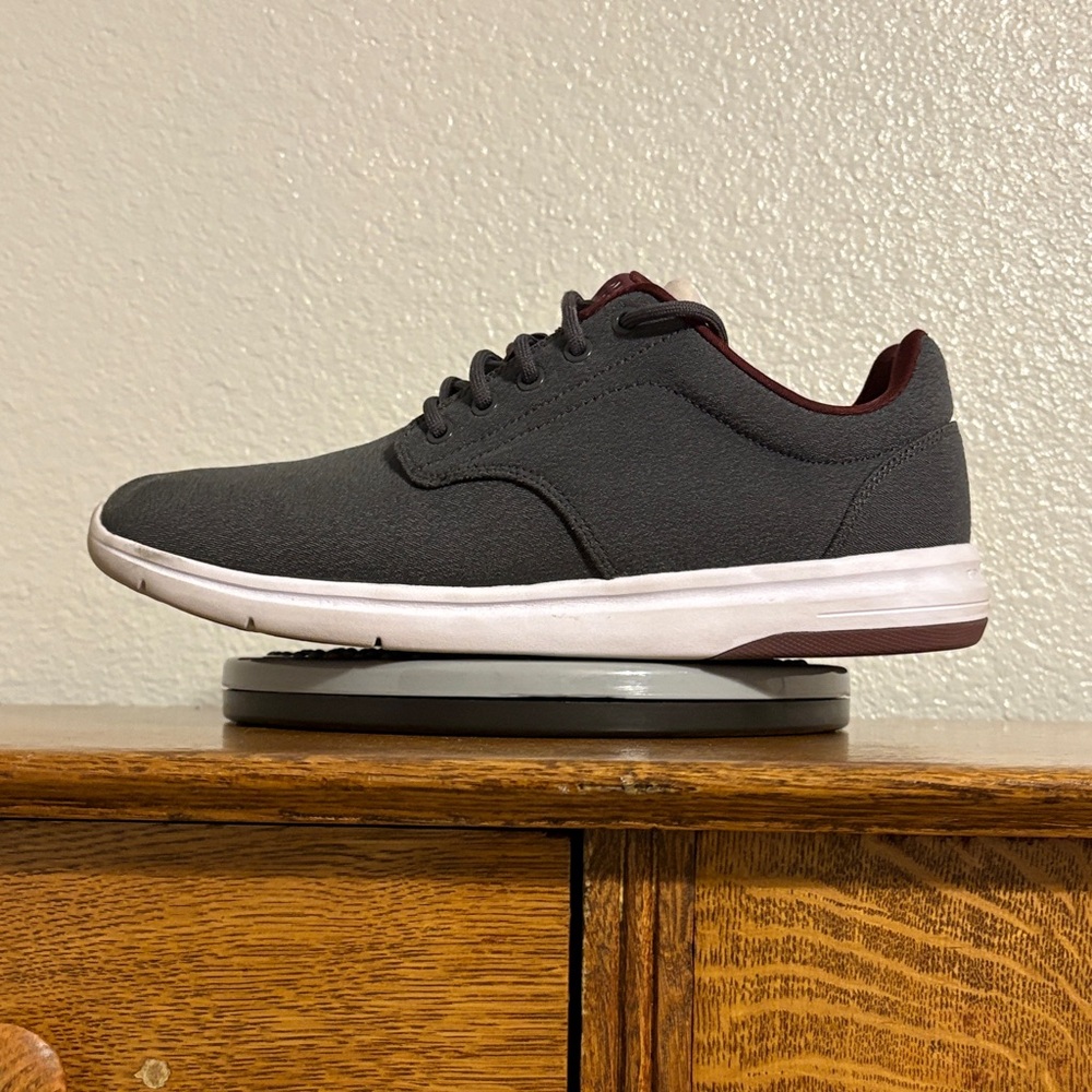 Travis Mathew Charcoal and Burgundy Sneakers The Daily Woven